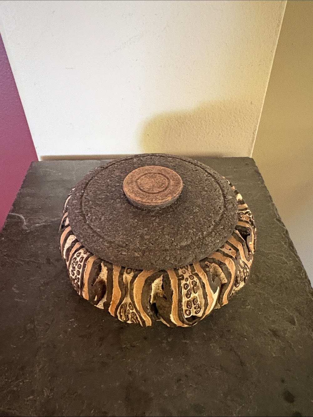 Vintage New Zealand Ponga Craft Trinket Box